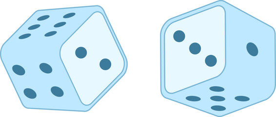 blue dice on white