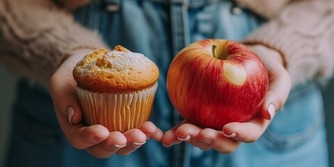 Healthy food against junk food