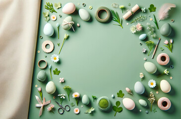 Fototapeta premium easter themed flatlay 