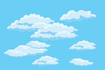 Cloud sky scene background vector simple cloud illustration template design