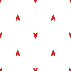 Cute little red hearts about love seamless pattern retro vintage. Print for fabrics, banners, cards, wrapping paper, stationery.