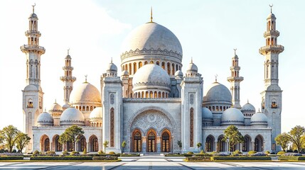 Fototapeta na wymiar Mosque luxury Islamic temple. Ramadan Kareem. 