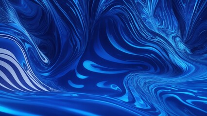 Psychedelic wave style with dark blue color patterns, d liquid background from Generative AI