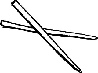 Chopsticks Hand Drawn Illustration