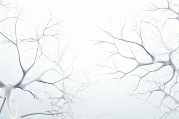 3D illustration of brain neurons on white background. Generative AI