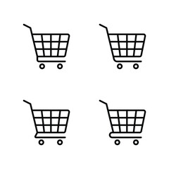 Shopping cart icon set vector