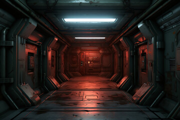 sci fi spaceship corridor