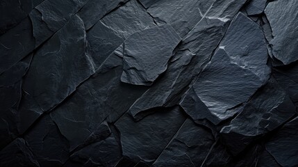 Dark grey black slate background. Black stone texture. Slate background, Ai Generated.