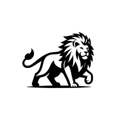 Vector Logo of a Charging Lion. Symbolizing Strength, Leadership, and Nobility. Versatile Design Perfect for Logos, Branding, and Marketing Initiatives. High Quality Illustration on white background.