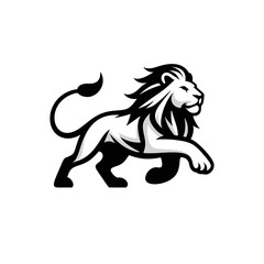 Vector Logo of a Charging Lion. Symbolizing Strength, Leadership, and Nobility. Versatile Design Perfect for Logos, Branding, and Marketing Initiatives. High Quality Illustration on white background.