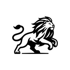 Vector Logo of a Charging Lion. Symbolizing Strength, Leadership, and Nobility. Versatile Design Perfect for Logos, Branding, and Marketing Initiatives. High Quality Illustration on white background.