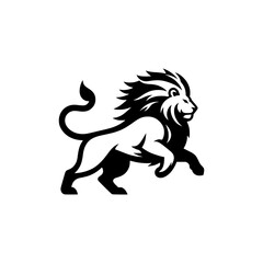 Vector Logo of a Charging Lion. Symbolizing Strength, Leadership, and Nobility. Versatile Design Perfect for Logos, Branding, and Marketing Initiatives. High Quality Illustration on white background.