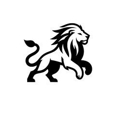 Vector Logo of a Charging Lion. Symbolizing Strength, Leadership, and Nobility. Versatile Design Perfect for Logos, Branding, and Marketing Initiatives. High Quality Illustration on white background.