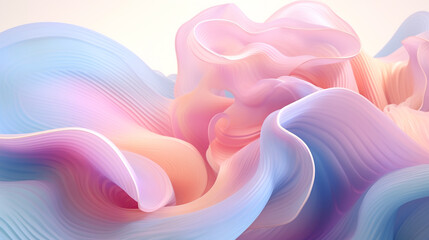 3d render, abstract background with colorful wavy flowing liquid. Abstract element for design.