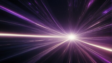 A background of light speed, hyperspace, and space warp, with vibrant streaks of purple light converging from Generative AI