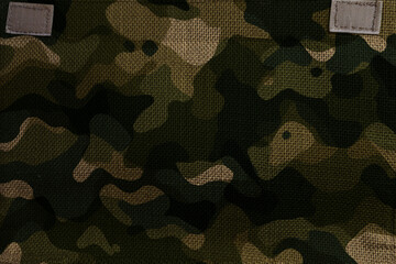 army camouflage pattern canvas with velcro straps patches