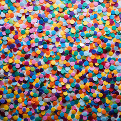 fondo con detalle y textura de superficie cubierta por confetti de multiples colores - obrazy, fototapety, plakaty
