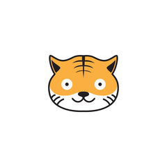 tiger cute logo design vector