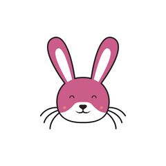 cute rabbit icon logo design vector