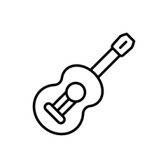 Guitar outline icons, minimalist vector illustration ,simple transparent graphic element .Isolated on white background