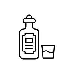 Whiskey outline icons, minimalist vector illustration ,simple transparent graphic element .Isolated on white background