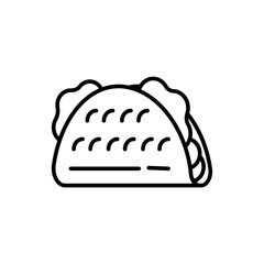 Taco outline icons, minimalist vector illustration ,simple transparent graphic element .Isolated on white background