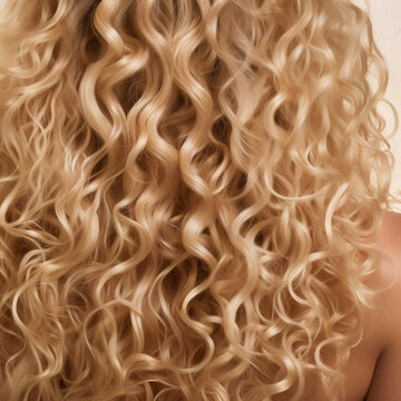 fotografia con detalle de melena rizada de cabello rubio