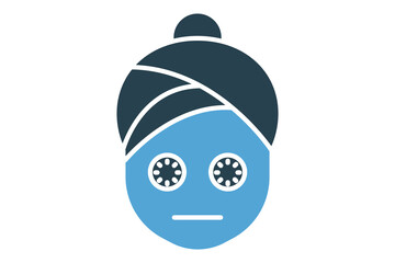 Obraz premium Facial mask icon. icon related to skincare and facial treatments. solid icon style. element illustration
