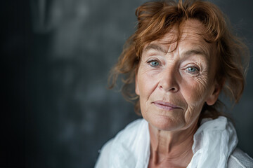 Poignant Portrait of an Elderly Redhead - 712136060