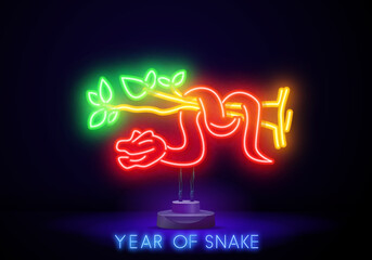 Happy Chinese new year 2025 Zodiac sign, year of the Snake, with red paper cut art and craft style on white color background (Chinese Translation : happy new year 2025, year of the Snake)