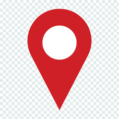 red pin point. map address location pointer symbol