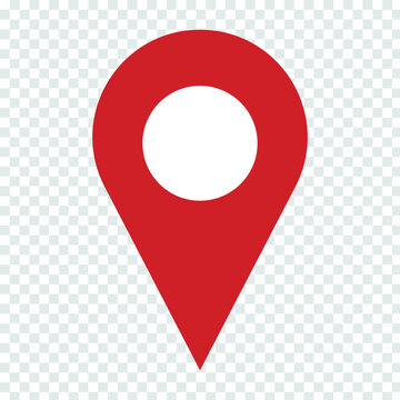 red pin point. map address location pointer symbol