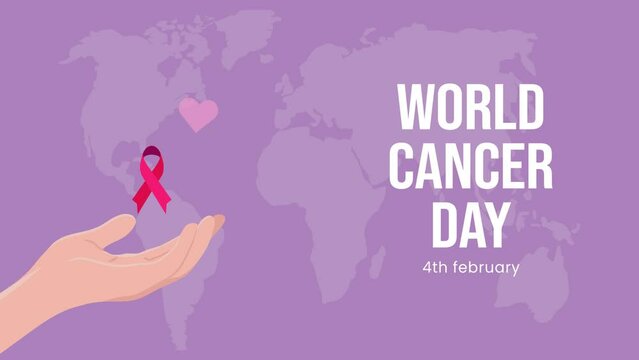 world cancer day 4th february 4k animation