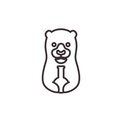 beaver icon logo design vector