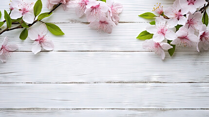  pink flowers on white wooden background 