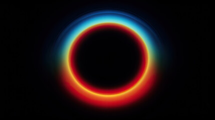 retro rainbown circle on dark black backgroun .blue, orange, and yellow color, colorful  multicolor rounded - obrazy, fototapety, plakaty