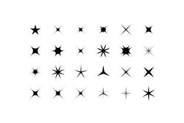 Set of silhouettes of stars.sparkle icon. vector illustration