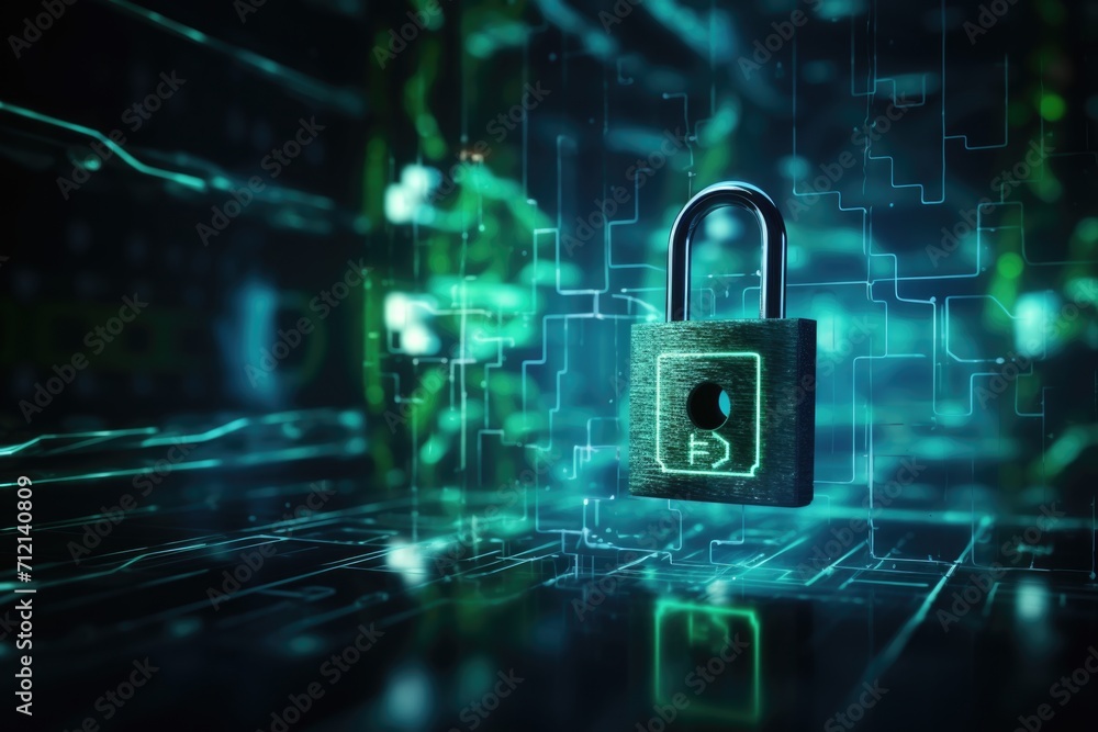 Poster cybersecurity privacy encryption ai future technology