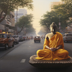 Buddha in the Bustle: Meditation on a Busy City Road