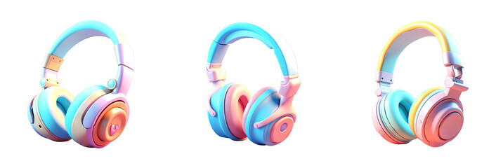 3D headphone soft smooth lighting