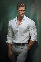 Obraz premium Portrait of handsome man in business attire