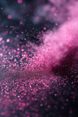 A mesmerizing pink glitter background with soft bokeh, perfect for beauty products, romantic settings, or festive designs. Abstract vertical backdrop with shiny particles.