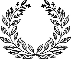 Laurel wreaths and minimalist flowers 