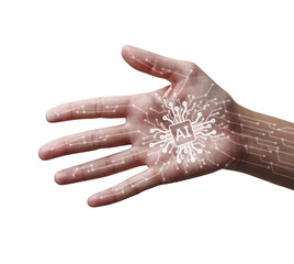 AI chip on human hand