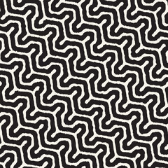 Fototapeta premium Vector seamless hand-painted ink pattern. Abstract decorative background. Stylish monochrome hand-drawn texture.