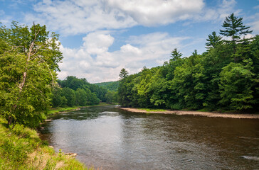 Fototapeta premium River at Cook Forest State Park and Clarion River Lands in scenic northwestern Pennsylvania