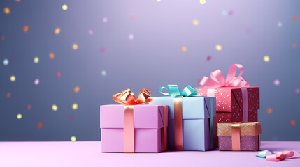 Gift box background with copy space for Christmas gifts, holiday or birthday