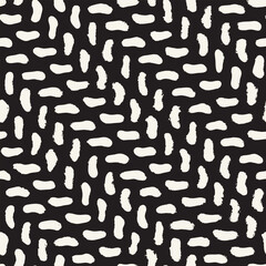 Vector seamless hand-painted ink pattern. Abstract decorative background. Stylish monochrome hand-drawn texture.
