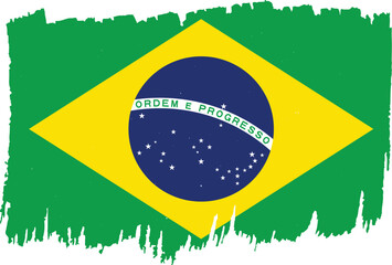 Brazil flag in brush stroke effect
