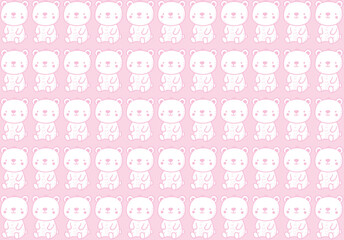 children's bear, background pattern, vector, in pastel color tones, ideal for backgrounds, fabrics,
